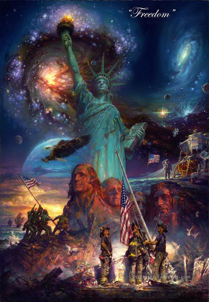 Freedom Statue of Liberty America États Unis Peintures à l'huile